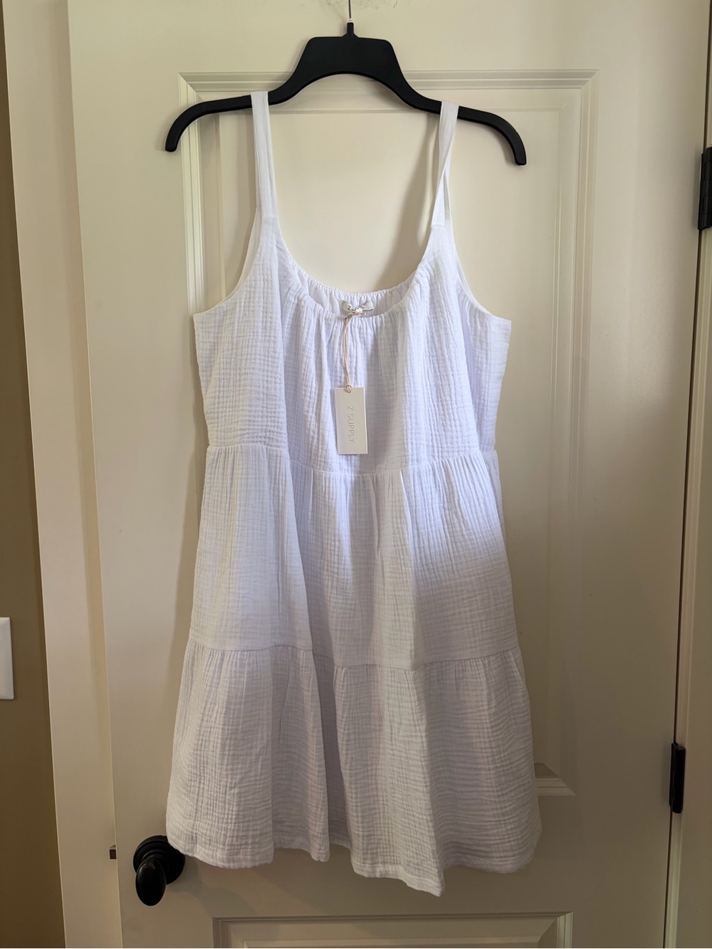 NWT Z Supply White Cotton Gauze Tiered Mini Dress